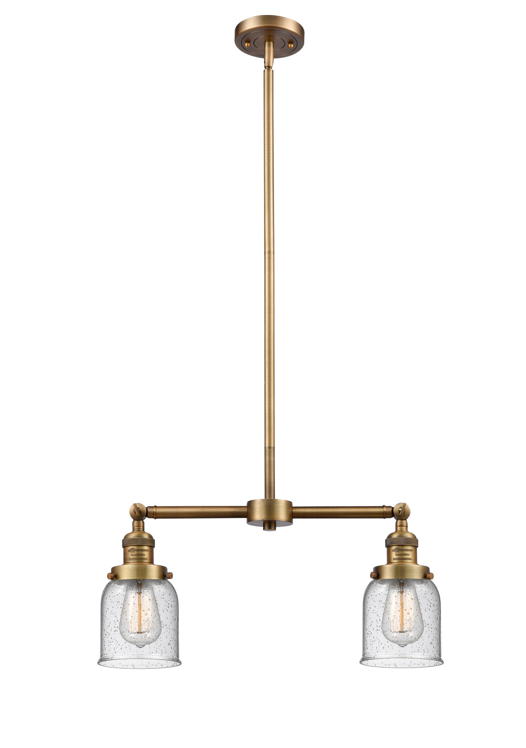 Innovations - 209-BB-G54 - Two Light Island Pendant - Franklin Restoration - Brushed Brass