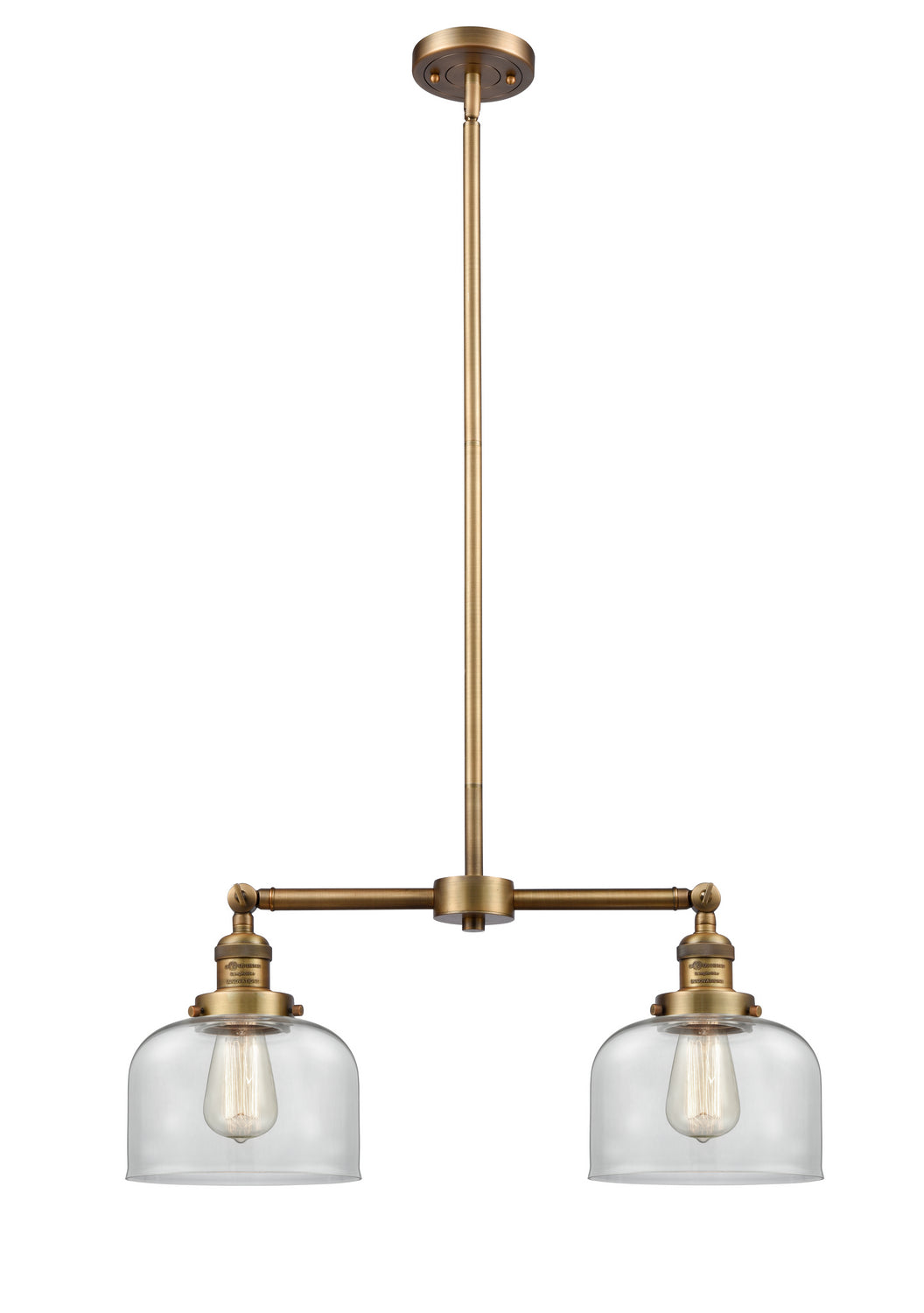 Innovations - 209-BB-G72 - Two Light Island Pendant - Franklin Restoration - Brushed Brass