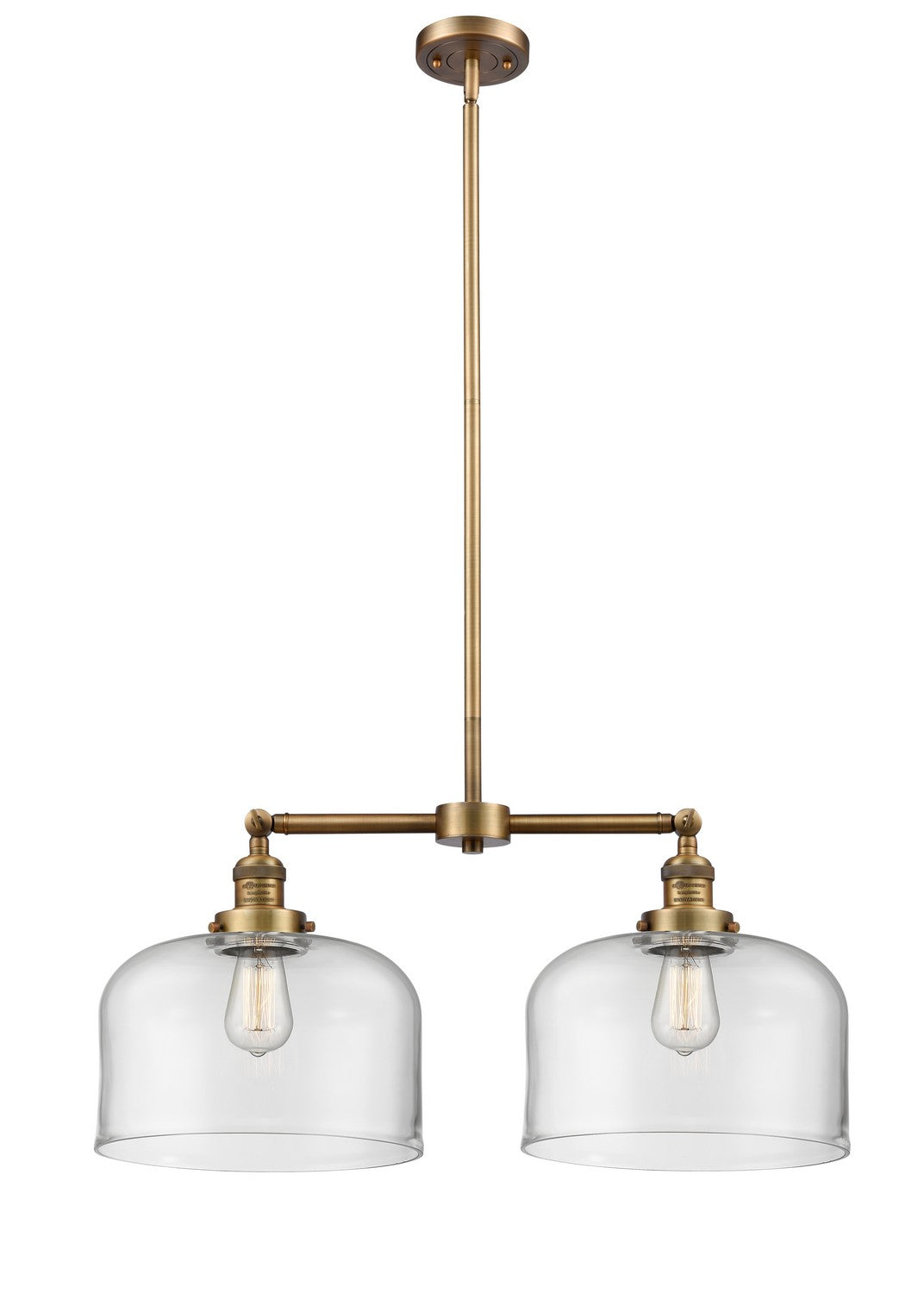 Innovations - 209-BB-G72-L - Two Light Island Pendant - Franklin Restoration - Brushed Brass