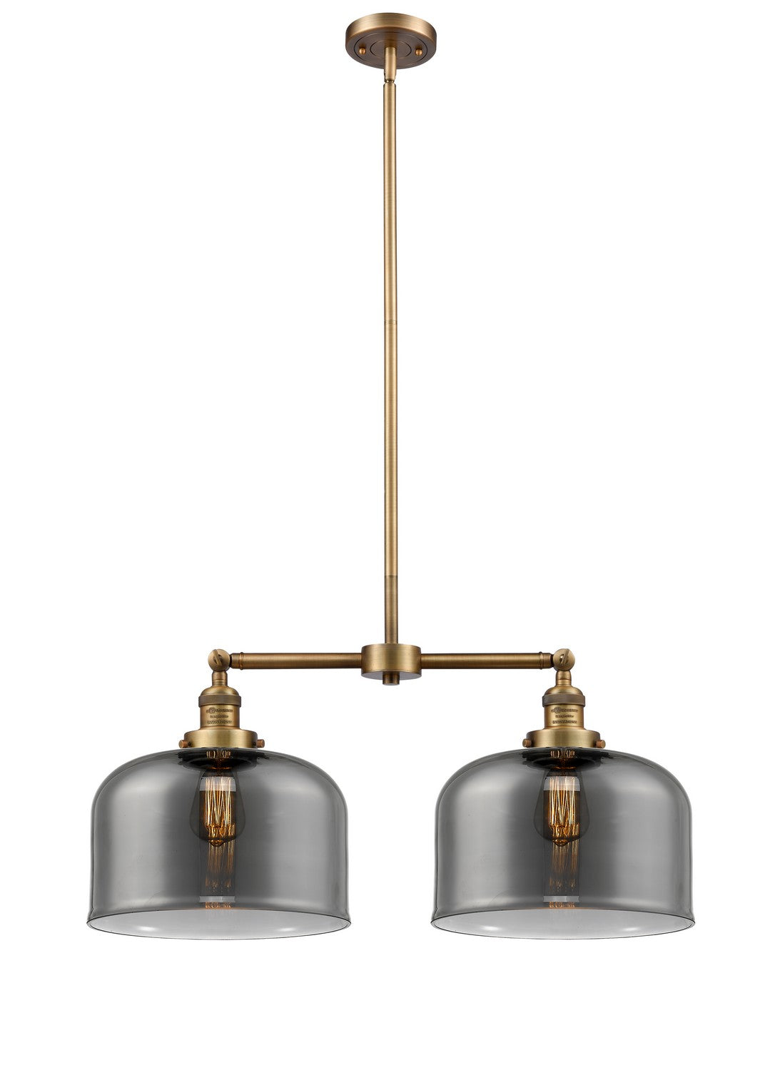 Innovations - 209-BB-G73-L - Two Light Island Pendant - Franklin Restoration - Brushed Brass