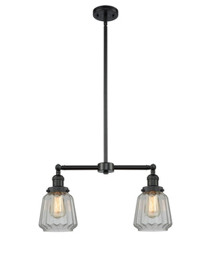 Innovations - 209-BK-G142 - Two Light Island Pendant - Franklin Restoration - Matte Black