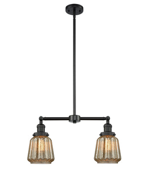 Innovations - 209-BK-G146 - Two Light Island Pendant - Franklin Restoration - Matte Black