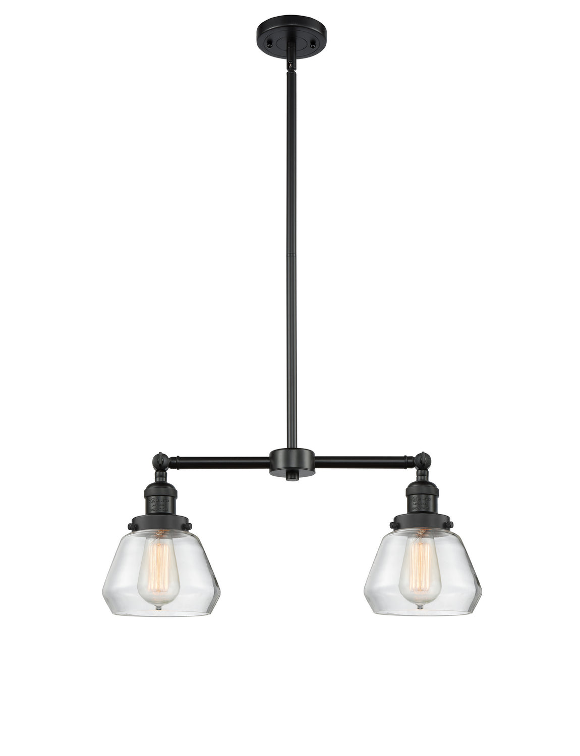 Innovations - 209-BK-G172 - Two Light Island Pendant - Franklin Restoration - Matte Black