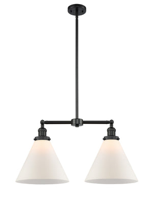 Innovations - 209-BK-G41-L - Two Light Island Pendant - Franklin Restoration - Matte Black