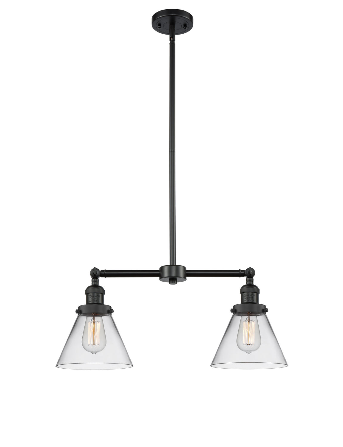 Innovations - 209-BK-G42 - Two Light Island Pendant - Franklin Restoration - Matte Black