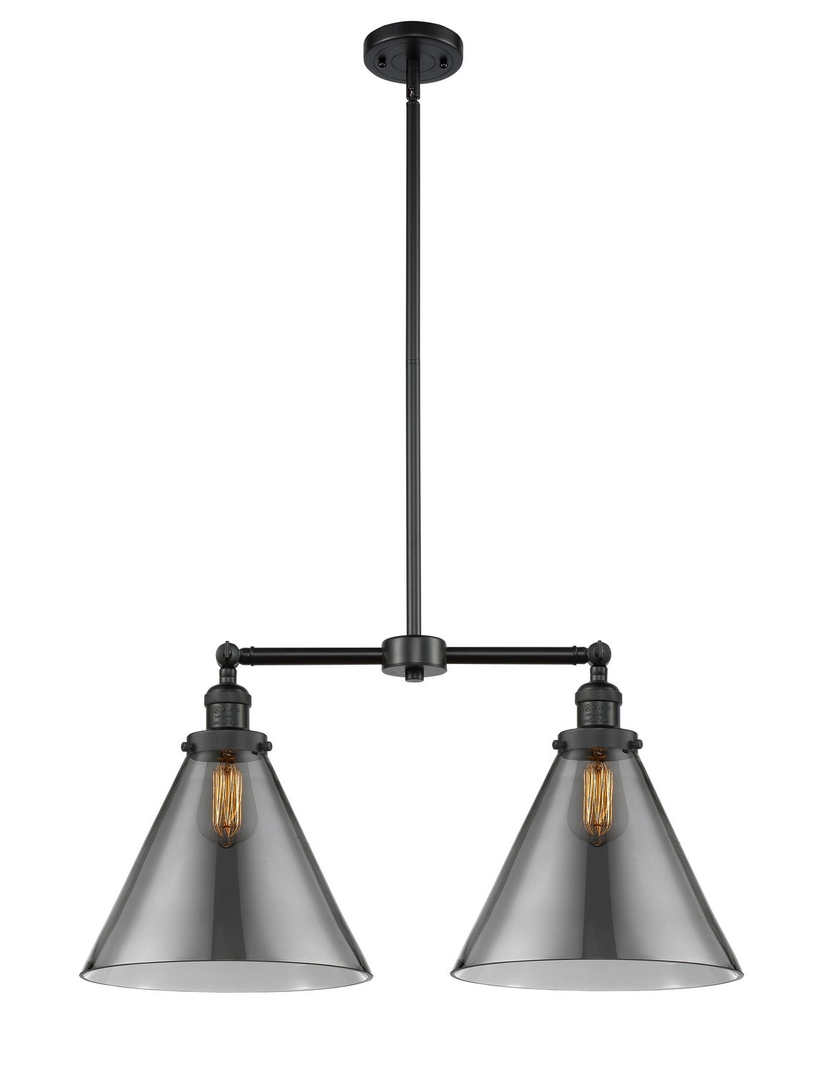 Innovations - 209-BK-G43-L - Two Light Island Pendant - Franklin Restoration - Matte Black