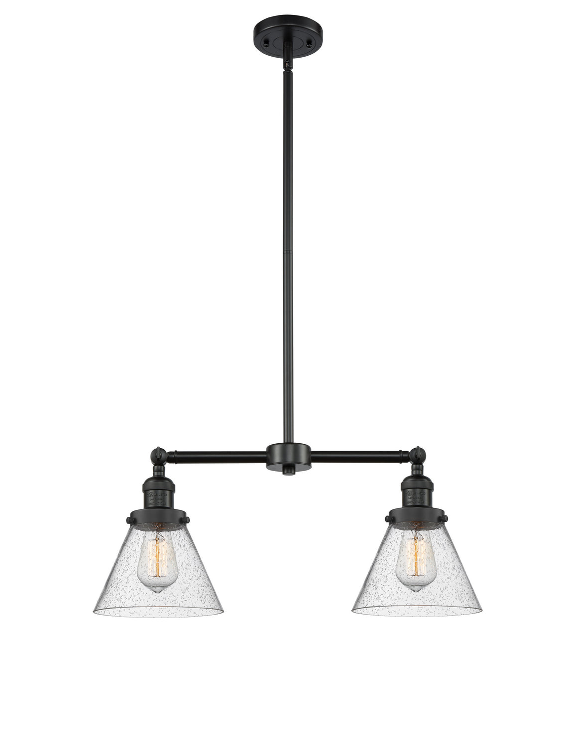 Innovations - 209-BK-G44 - Two Light Island Pendant - Franklin Restoration - Matte Black