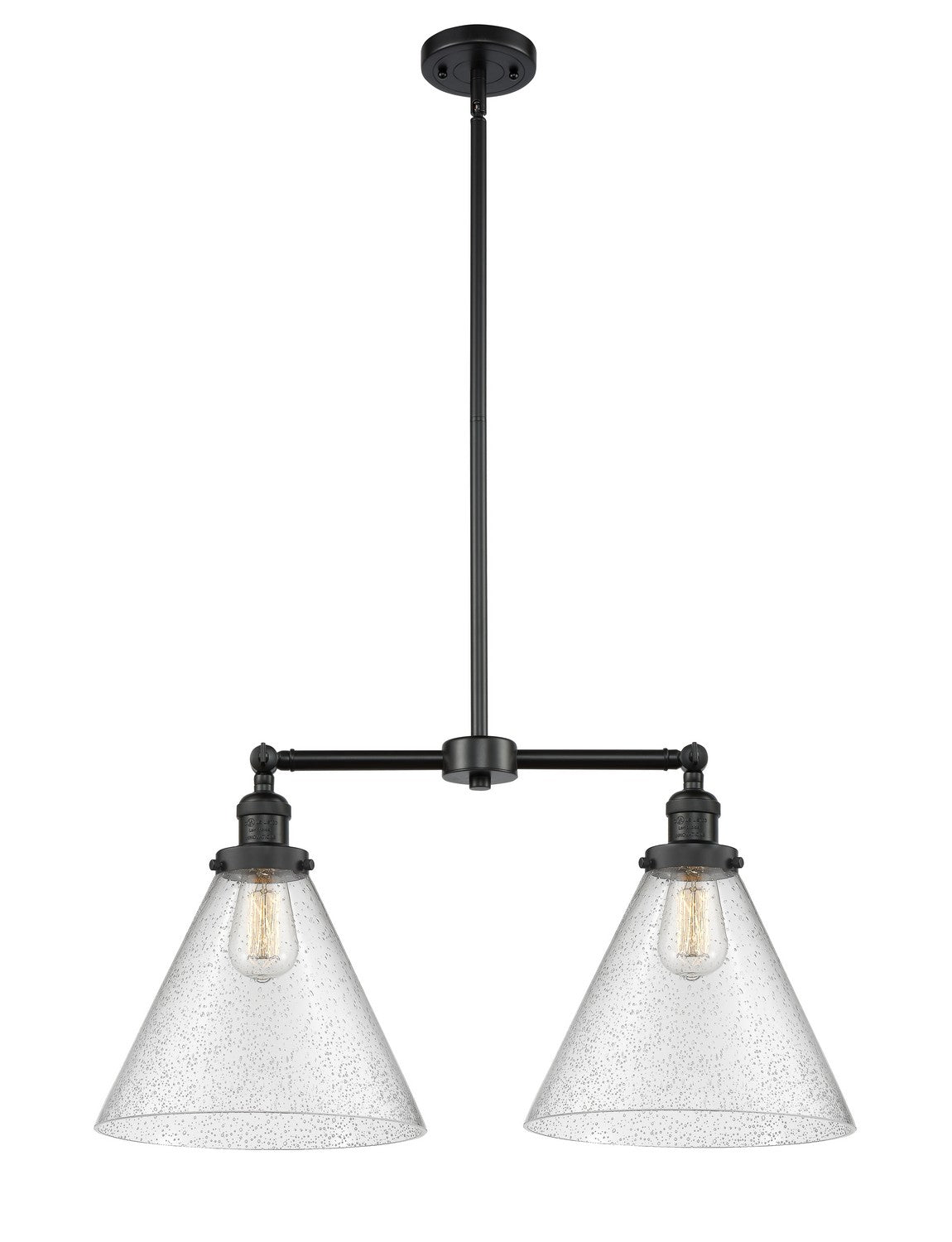 Innovations - 209-BK-G44-L - Two Light Island Pendant - Franklin Restoration - Matte Black