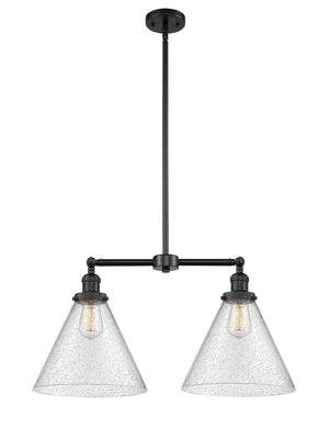 Innovations - 209-BK-G44-L - Two Light Island Pendant - Franklin Restoration - Matte Black