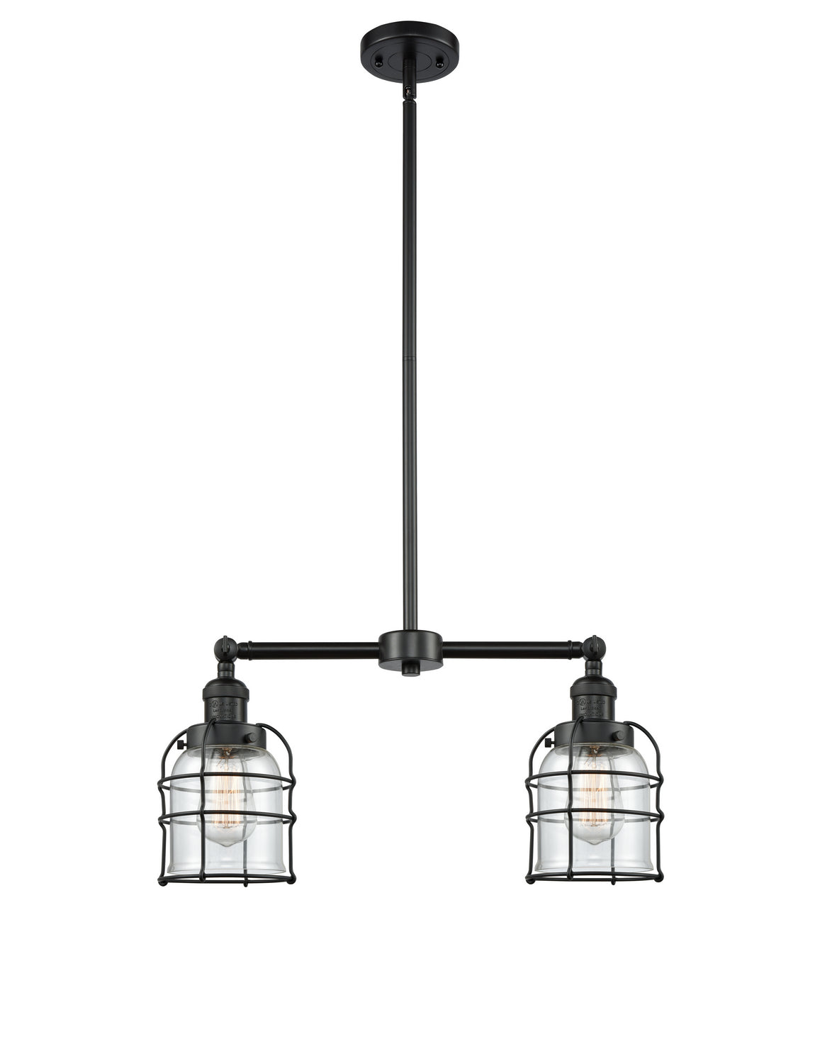 Innovations - 209-BK-G52-CE - Two Light Island Pendant - Franklin Restoration - Matte Black