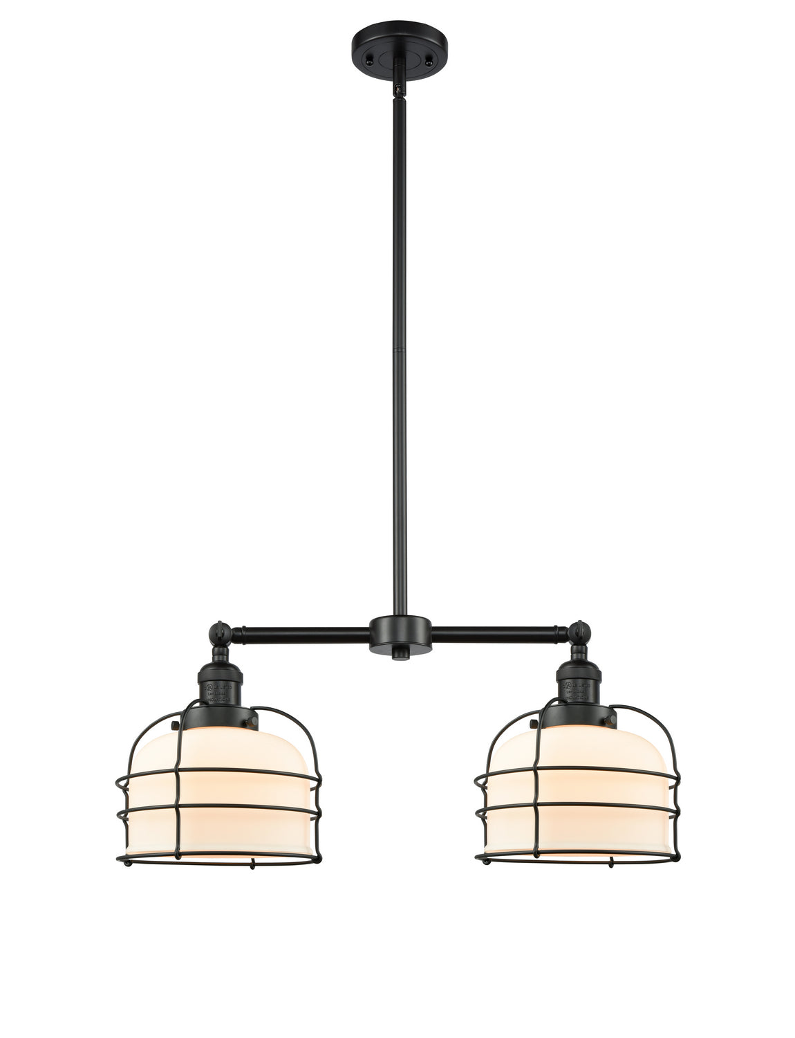 Innovations - 209-BK-G71-CE - Two Light Island Pendant - Franklin Restoration - Matte Black