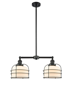 Innovations - 209-BK-G71-CE - Two Light Island Pendant - Franklin Restoration - Matte Black