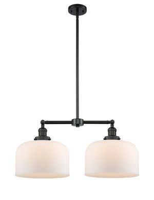 Innovations - 209-BK-G71-L - Two Light Island Pendant - Franklin Restoration - Matte Black