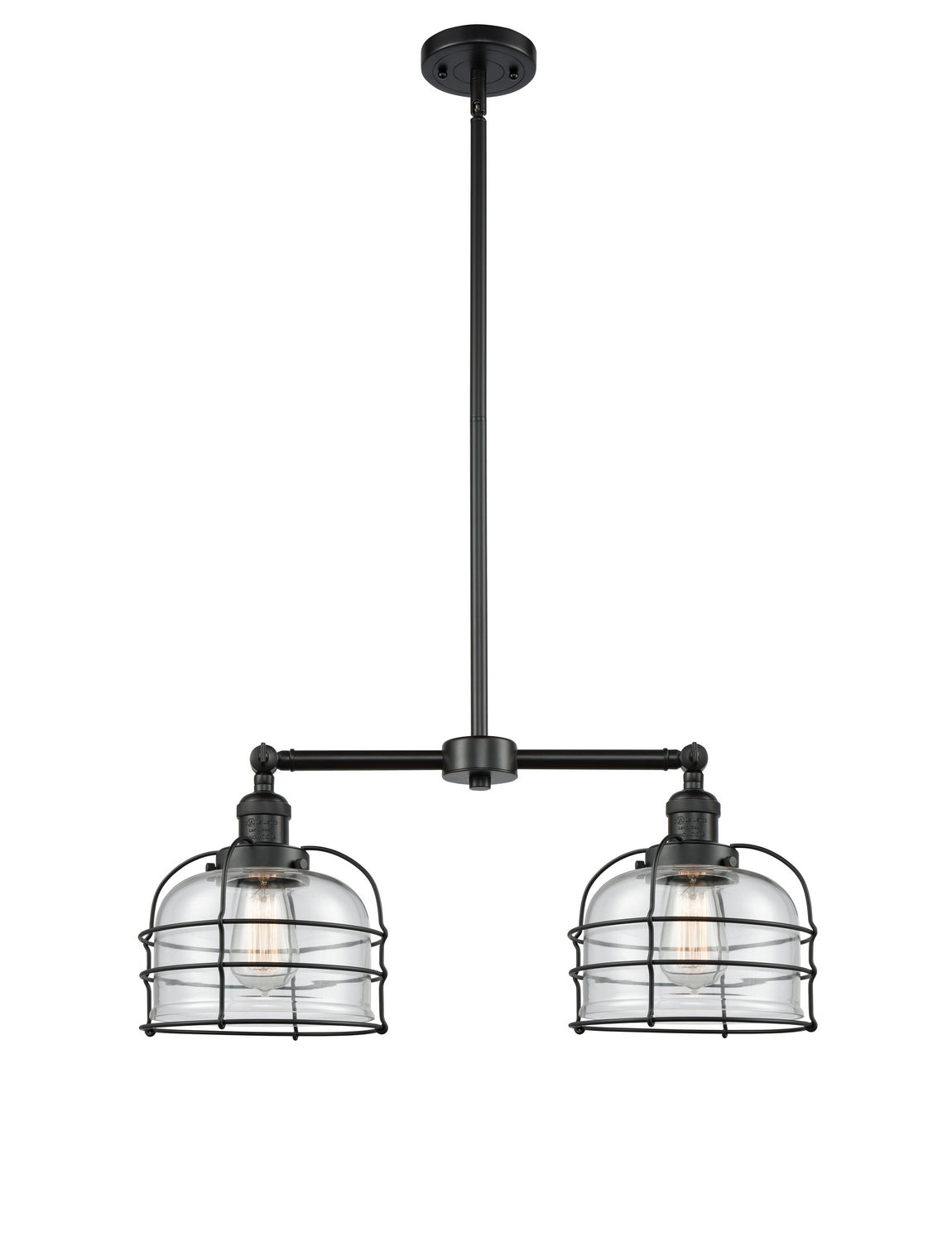 Innovations - 209-BK-G72-CE - Two Light Island Pendant - Franklin Restoration - Matte Black