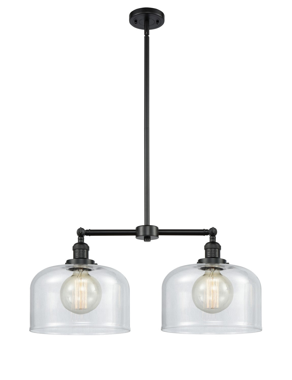 Innovations - 209-BK-G72-L - Two Light Island Pendant - Franklin Restoration - Matte Black