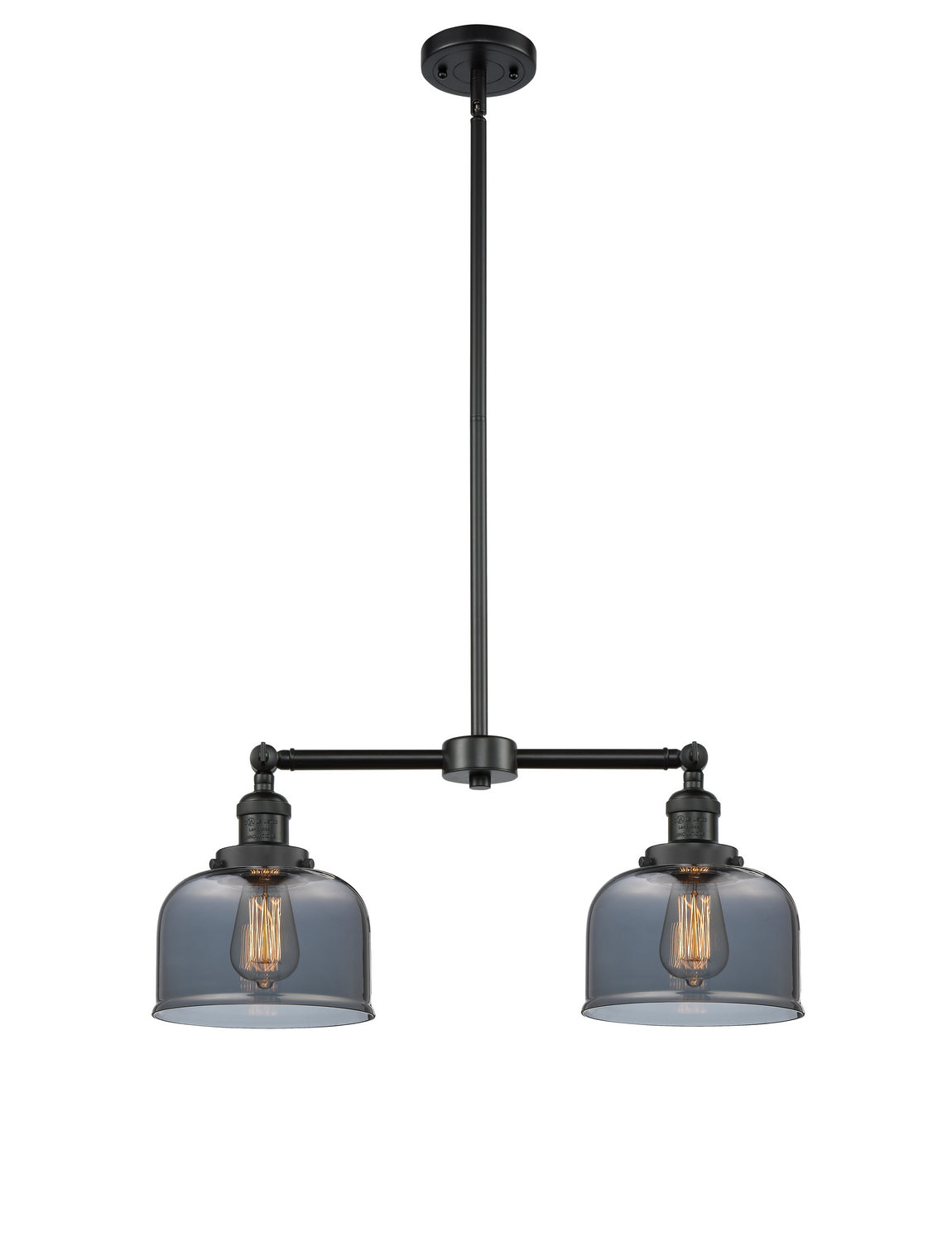 Innovations - 209-BK-G73 - Two Light Island Pendant - Franklin Restoration - Matte Black