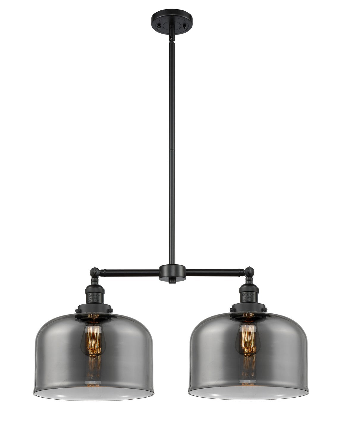 Innovations - 209-BK-G73-L - Two Light Island Pendant - Franklin Restoration - Matte Black