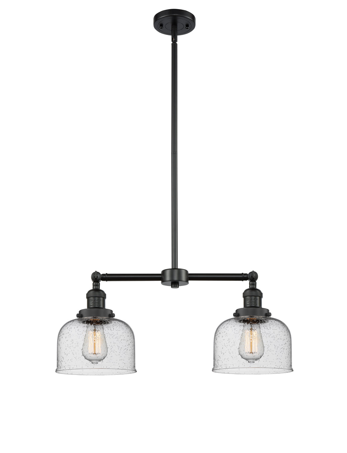 Innovations - 209-BK-G74 - Two Light Island Pendant - Franklin Restoration - Matte Black