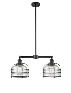 Innovations - 209-BK-G74-CE - Two Light Island Pendant - Franklin Restoration - Matte Black