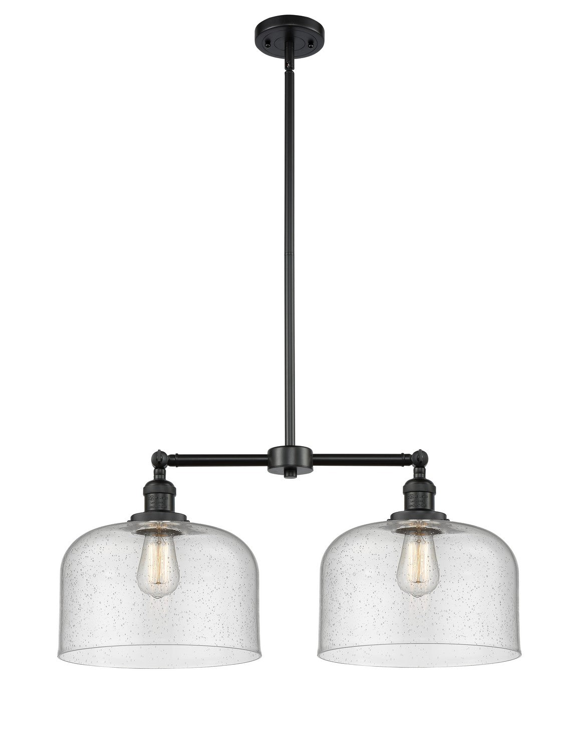 Innovations - 209-BK-G74-L - Two Light Island Pendant - Franklin Restoration - Matte Black