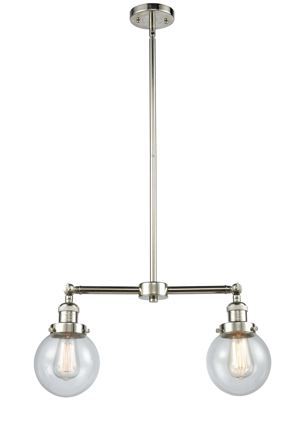 Innovations - 209-PN-G202-6 - Two Light Island Pendant - Franklin Restoration - Polished Nickel