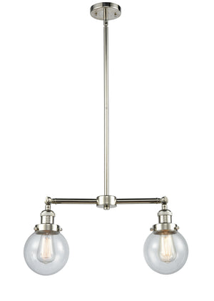 Innovations - 209-PN-G202-6 - Two Light Island Pendant - Franklin Restoration - Polished Nickel