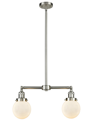 Innovations - 209-SN-G201-6 - Two Light Island Pendant - Franklin Restoration - Brushed Satin Nickel