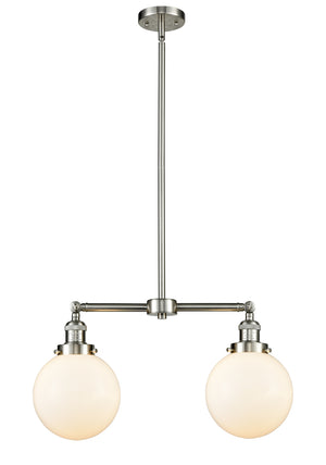 Innovations - 209-SN-G201-8 - Two Light Island Pendant - Franklin Restoration - Brushed Satin Nickel