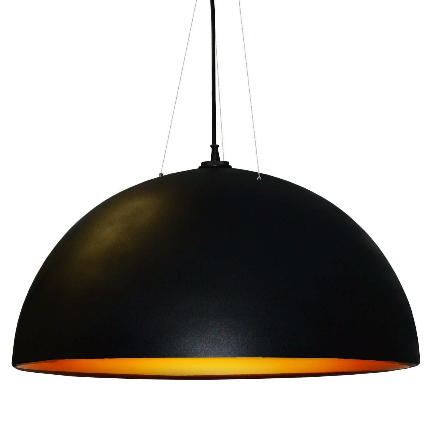 Dainolite Ltd - 114-313P-BK-GLD - Three Light Pendant - Black