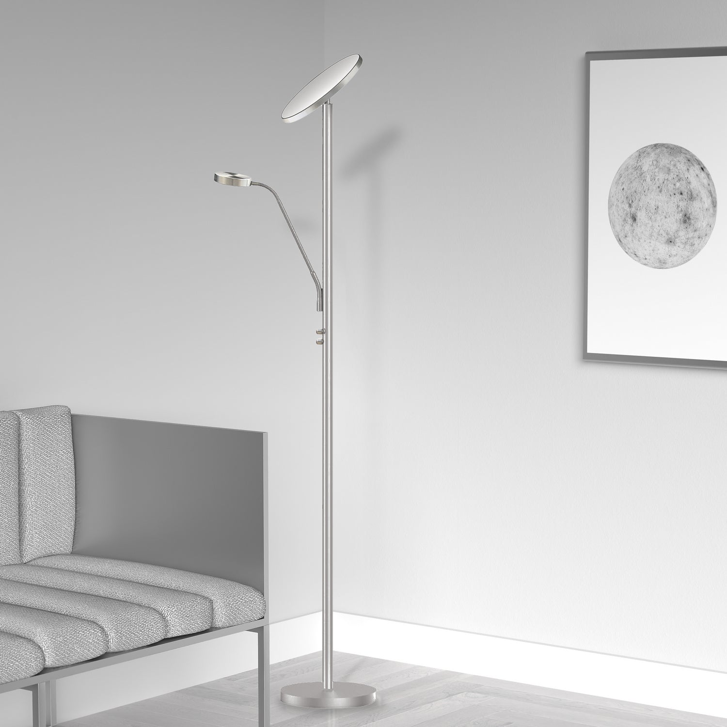 Dainolite Ltd - 801LEDF-SN - LED Floor Lamp - Satin Chrome