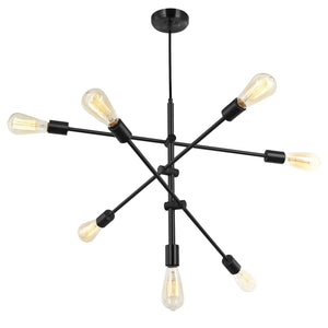 Dainolite Ltd - 817P-BK - Seven Light Pendant - Black