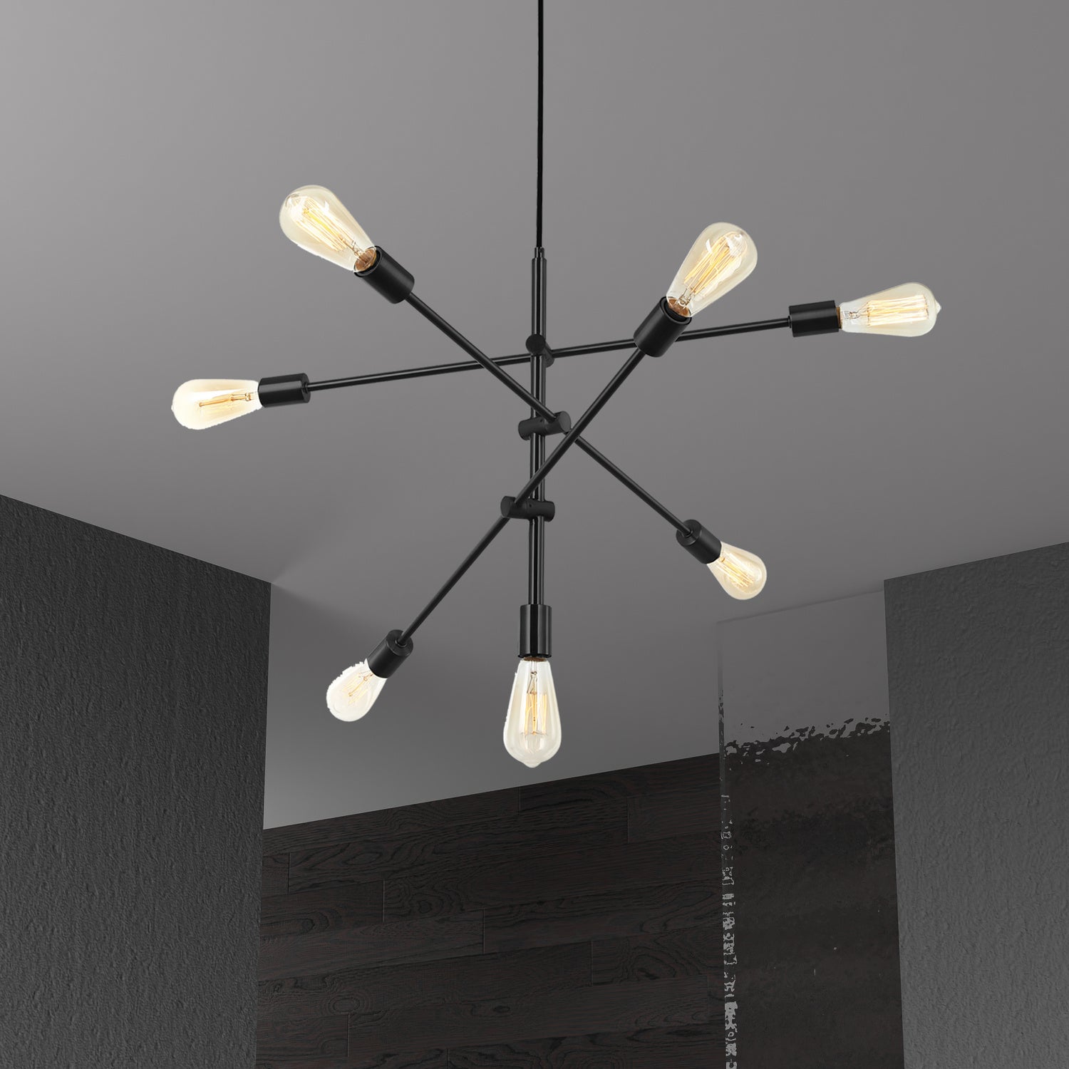 Dainolite Ltd - 817P-BK - Seven Light Pendant - Black