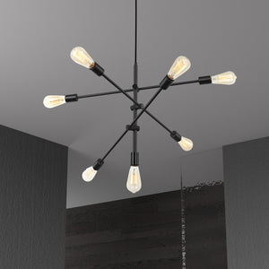 Dainolite Ltd - 817P-BK - Seven Light Pendant - Black