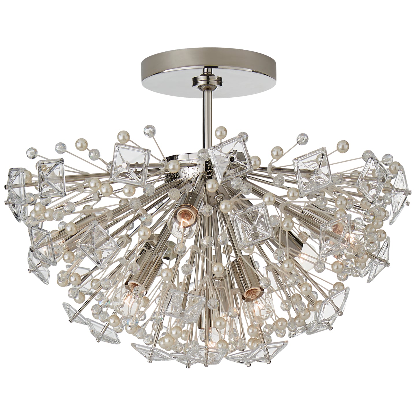 Visual Comfort Signature - KS 4005PN-CG - Nine Light Semi Flush Mount - Dickinson - Polished Nickel