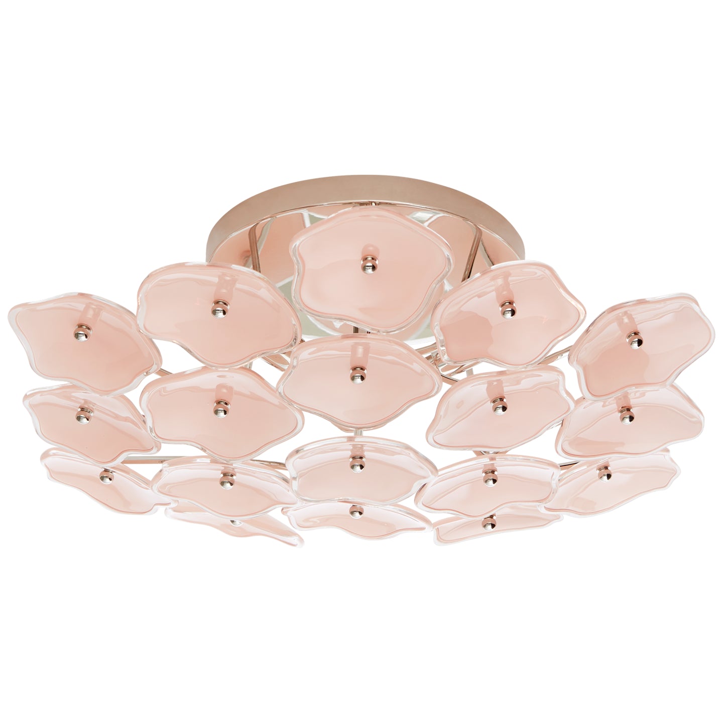 Visual Comfort Signature - KS 4065PN-BLS - Three Light Flush Mount - Leighton - Polished Nickel