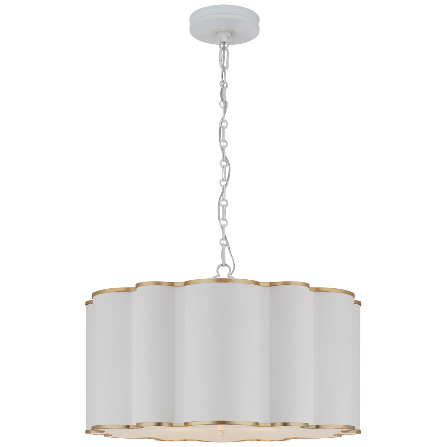 Visual Comfort Signature - AH 5215WHT/G-FA - Four Light Pendant - Markos - White with Gild