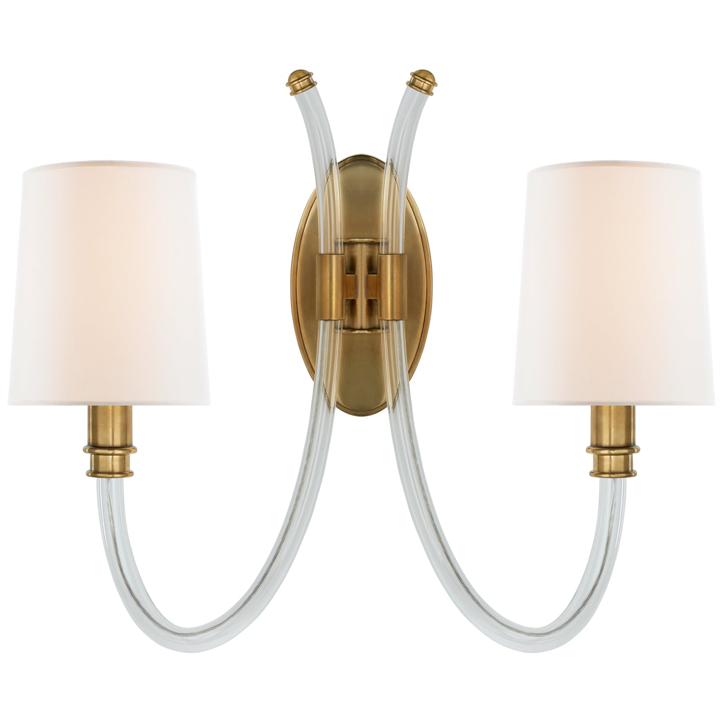 Visual Comfort Signature - JN 2030CG/AB-L - Two Light Wall Sconce - Clarice - Crystal with Antique Brass