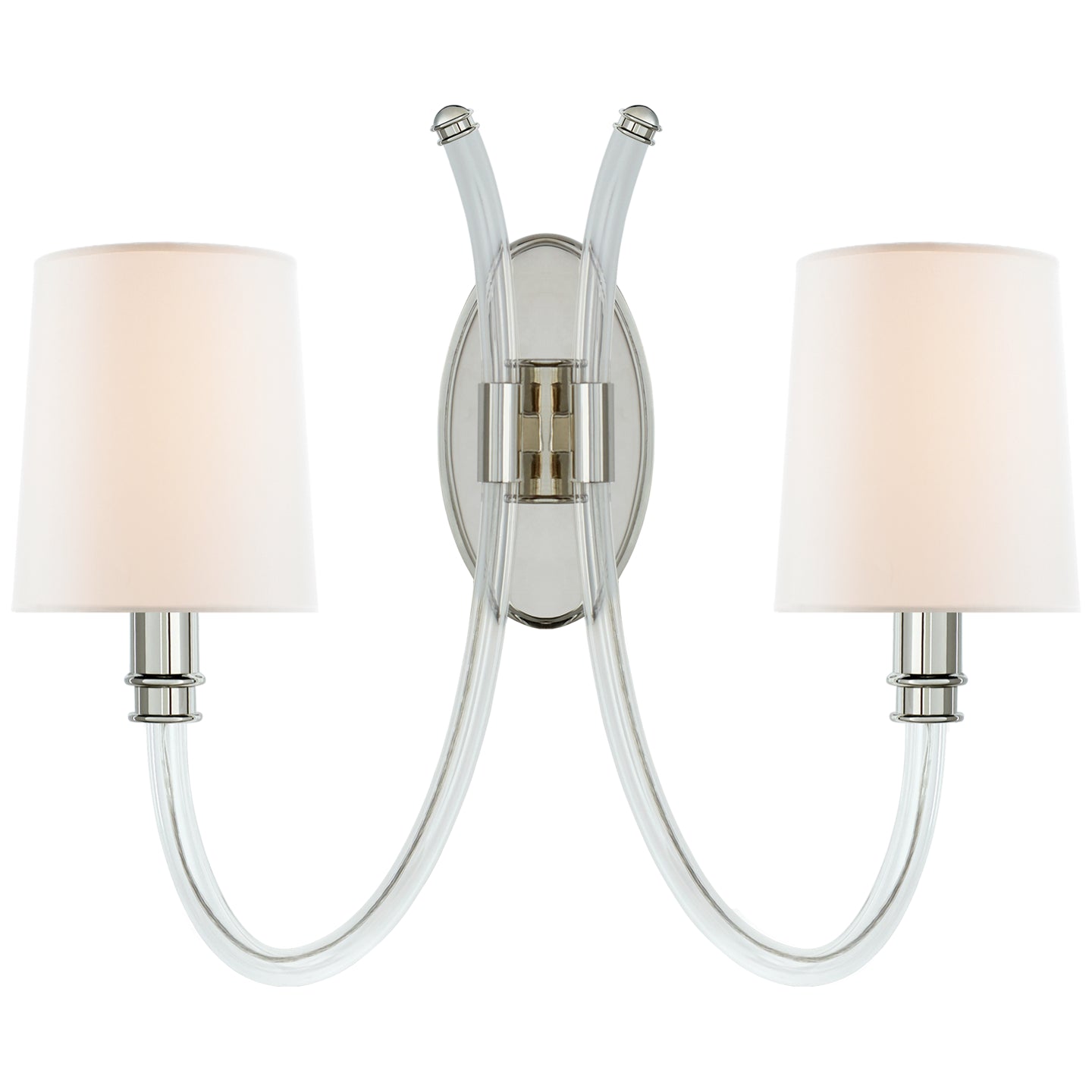 Visual Comfort Signature - JN 2030CG/PN-L - Two Light Wall Sconce - Clarice - Crystal with Polished Nickel