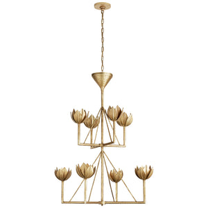 Visual Comfort Signature - JN 5005AGL - Eight Light Chandelier - Alberto - Antique Gold Leaf