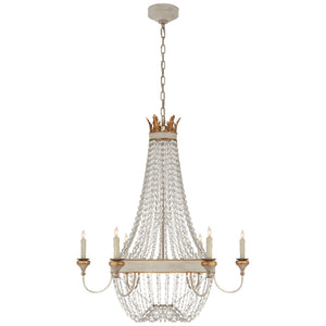 Visual Comfort Signature - JN 5016VWG-CG - Six Light Chandelier - Entellina - Vintage White and Gild