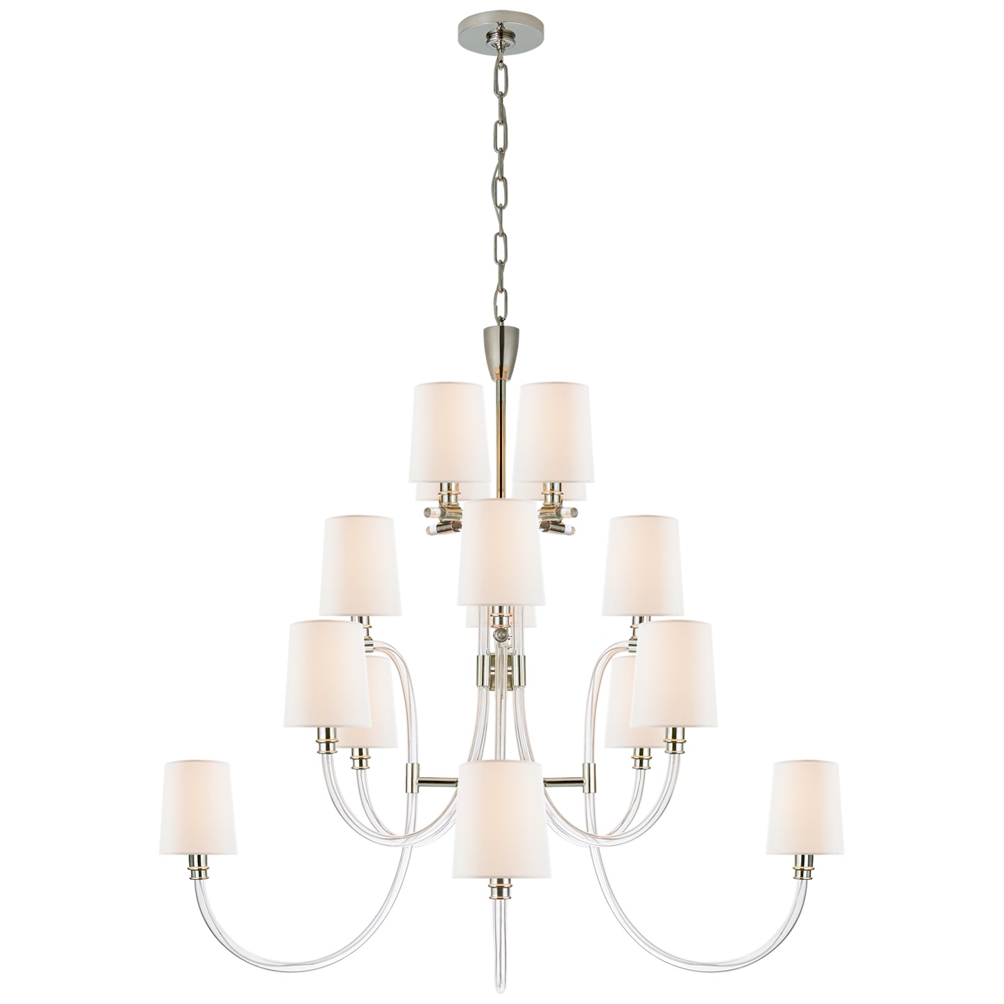 Visual Comfort Signature - JN 5030CG/PN-L - 16 Light Chandelier - Clarice - Clear Acrylic with Polished Nickel