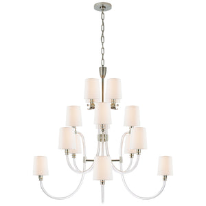 Visual Comfort Signature - JN 5030CG/PN-L - 16 Light Chandelier - Clarice - Clear Acrylic with Polished Nickel