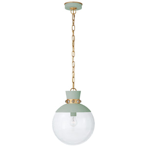 Visual Comfort Signature - JN 5051CEL/G-CG - One Light Pendant - Lucia - Celedon with Gild