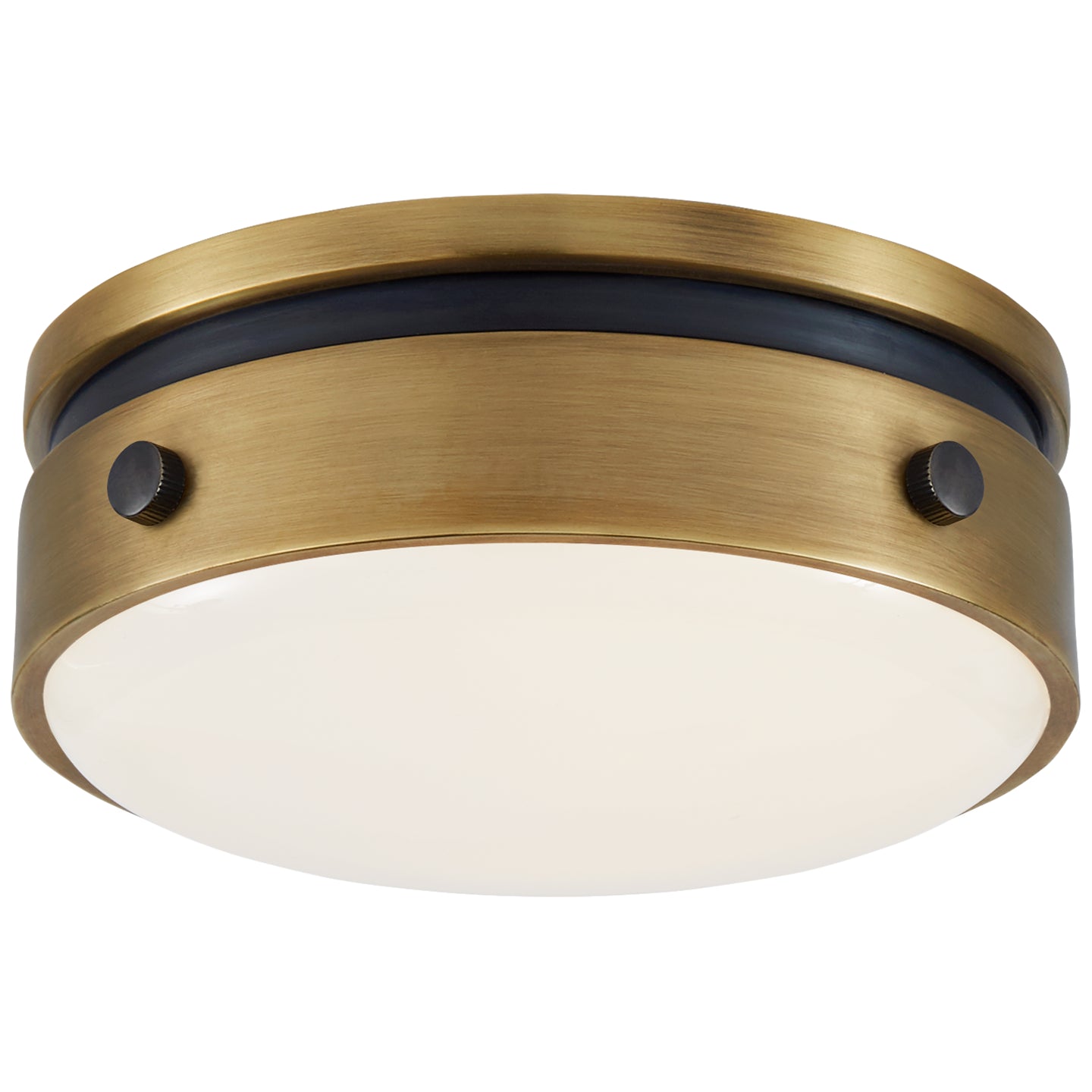 Visual Comfort Signature - TOB 4062BZ/HAB-WG - LED Flush Mount - Hicks - Bronze with Antique Brass