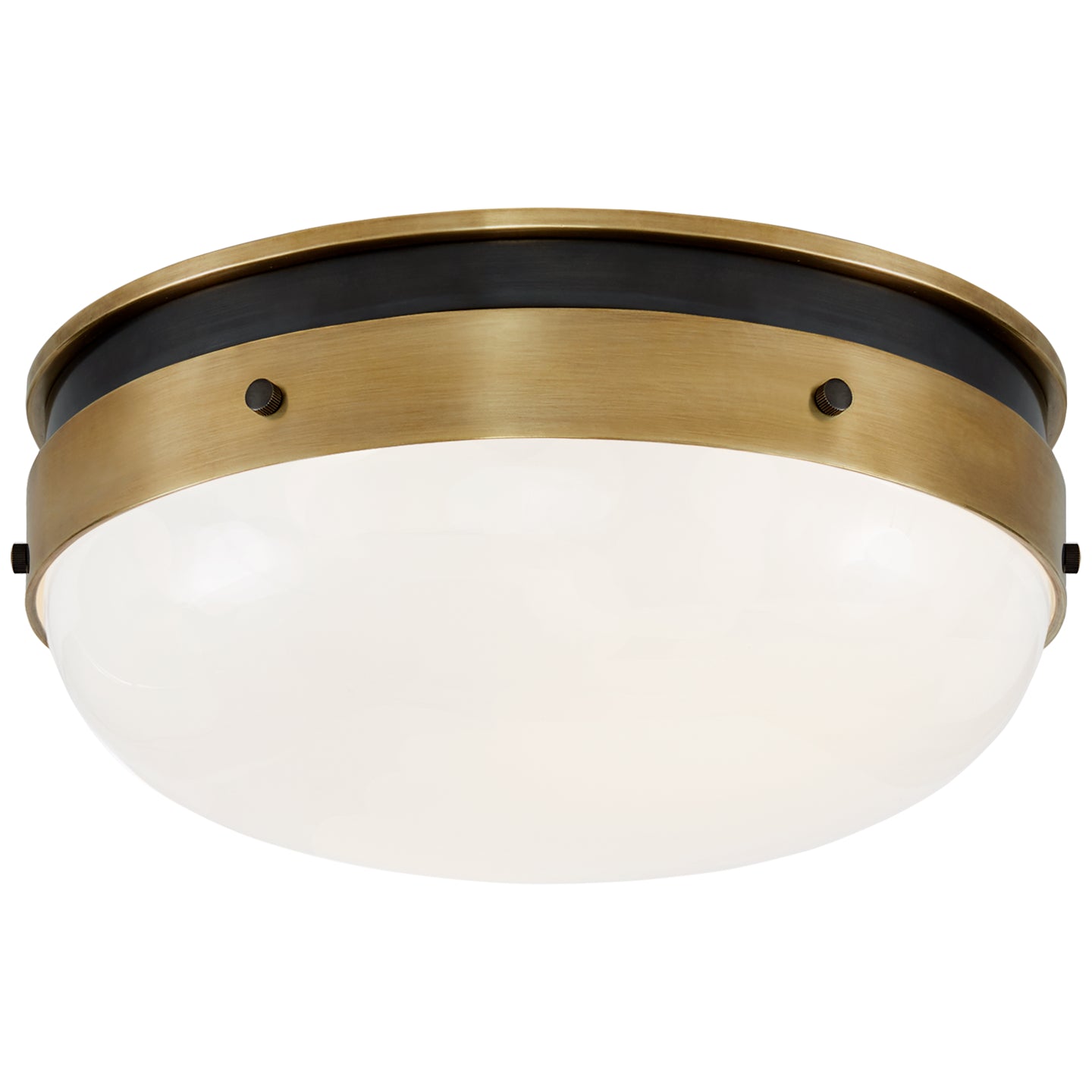 Visual Comfort Signature - TOB 4063BZ/HAB-WG - Two Light Flush Mount - Hicks - Bronze with Antique Brass