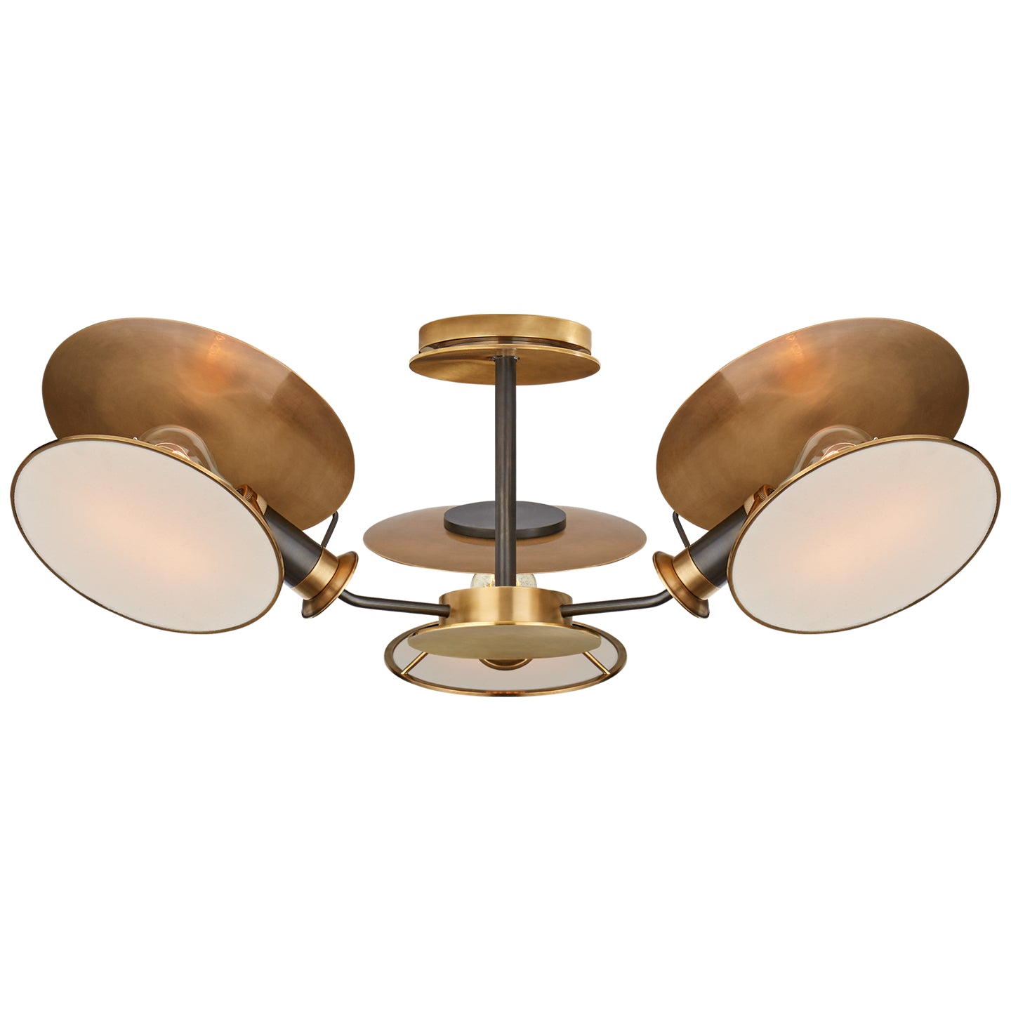 Visual Comfort Signature - TOB 4290BZ/HAB-L - Three Light Semi-Flush Mount - Osiris - Bronze with Antique Brass