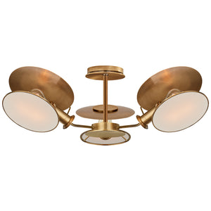 Visual Comfort Signature - TOB 4290HAB-L - Three Light Semi-Flush Mount - Osiris - Hand-Rubbed Antique Brass