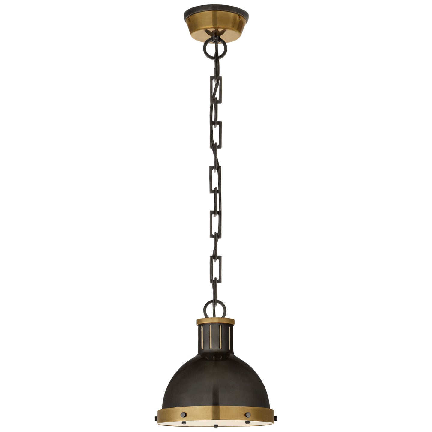 Visual Comfort Signature - TOB 5068BZ/HAB - One Light Pendant - Hicks - Bronze with Antique Brass