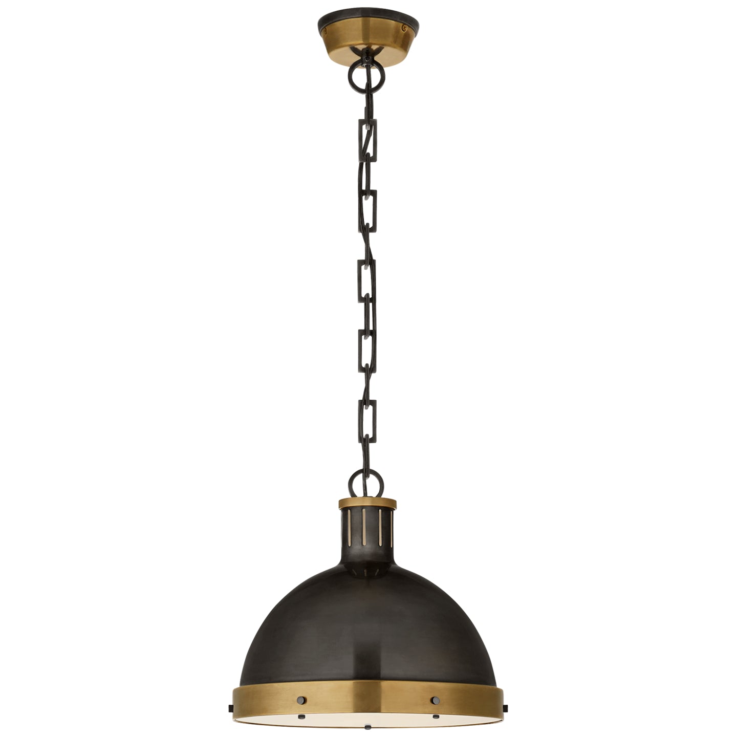 Visual Comfort Signature - TOB 5069BZ/HAB - Two Light Pendant - Hicks - Bronze with Antique Brass