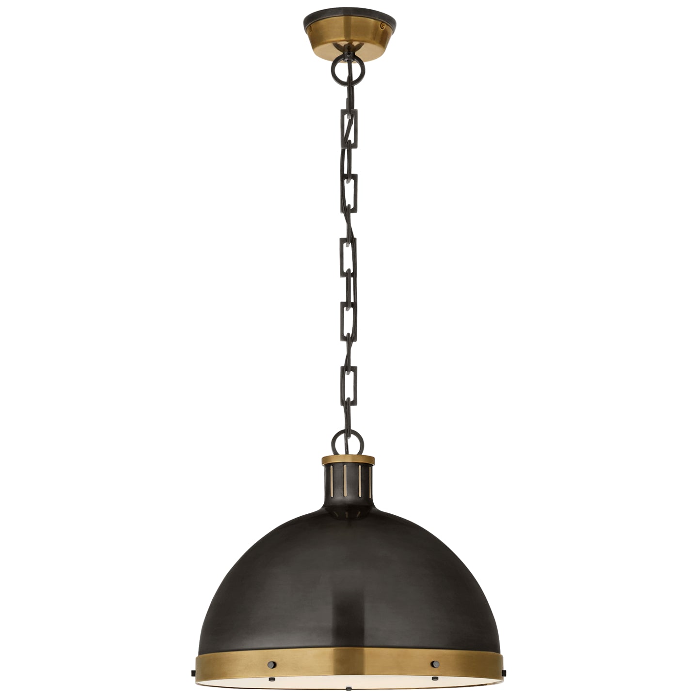 Visual Comfort Signature - TOB 5071BZ/HAB - Two Light Pendant - Hicks - Bronze with Antique Brass